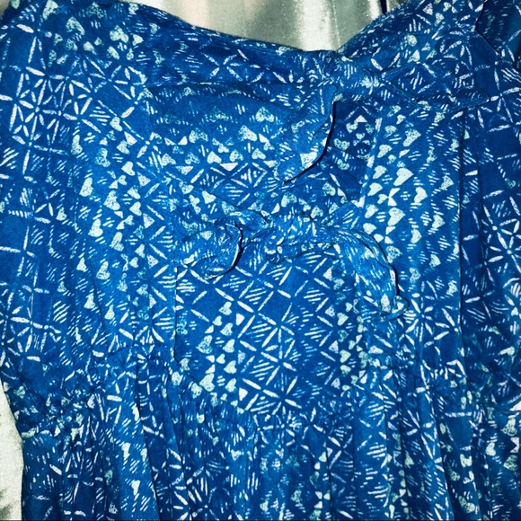 Hollister Maxi delicate blue aztec print Sz Small - Picture 6 of 8
